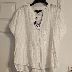 Tommy Hilfiger White Textured Blouse
